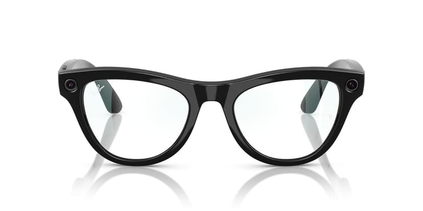 Ray-Ban Meta (Gen 1), Skyler, Shiny Black | Smart AI Glasses for Men, Women — 12 MP Ultra-Wide Camera, Open-Ear Speakers for Audio, Video Recording and Bluetooth — Clear Lenses — Wearable Technology