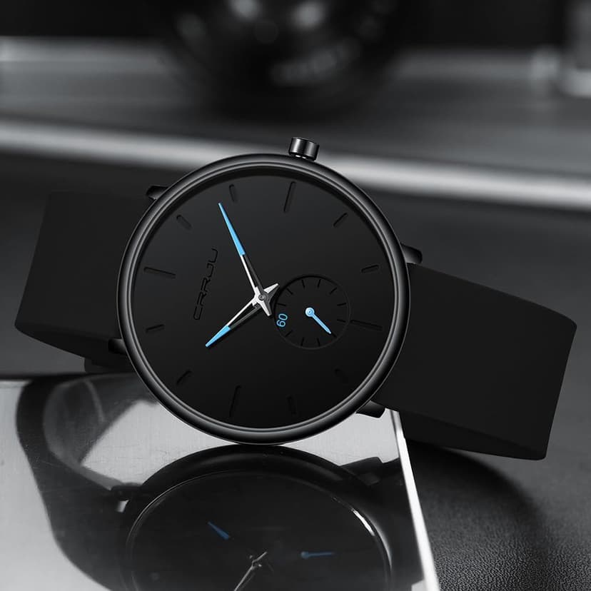 CRRJU Men’s Women Watch Casual Stylish Waterproof Quartz Unisex Wristwatches, Ultra Thin Watches for Men Women, Colorful Silicone Band