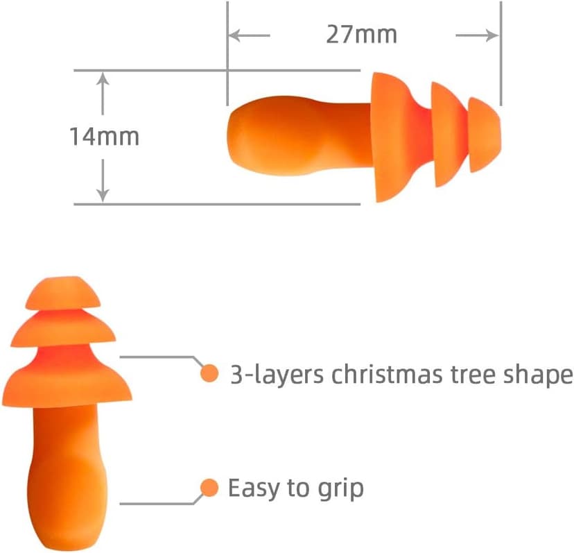 10 Pair Corded Reusable Ear Plugs for Shooting Range Ear Protection for Gun Range - Hunting Ear Plugs for Construction Firearm Ear Protection Shooting Gun Hearing Protection Earplugs Corded