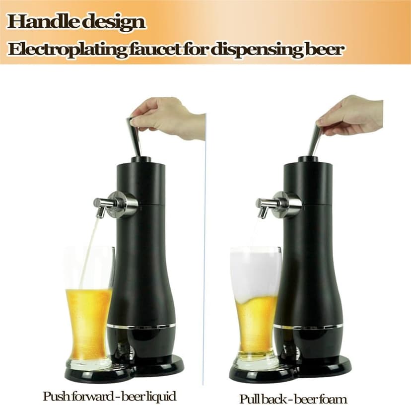Draft Beer Dispenser, Beer Foam Maker, Beer Draft System for Canned and Bottled, Beer Gifts for Men, Father's Day, Birthday, Black