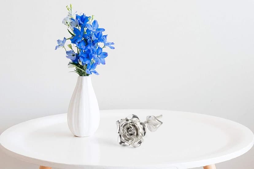 Tin Rose 10th Anniversary for Her Gift - Tin Gift 10 Year Wedding Anniversary for Wife Couples, Solid Pure Casted Everlasting Rose Tenth Decoration Aluminum for Him