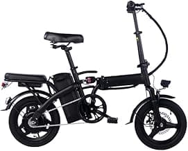 14-inch Folding Electric Bicycle, 330 Pound Load-bearing Capacity, 20 Mph, 18-28mile Range, 48V Lithium Battery, Front Headlight & Disc Brake, Alloy Steel Frame, City Commuting, Sturdy Structure,