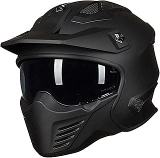 ILM Open Face Motorcycle 3/4 Half Helmet for Dirt Bike Moped ATV UTV Motocross Electric Cruiser Scooter DOT Model 726X(Matte Black,L)