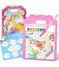 Watercolor Painting Set for Kids Ages 3-5 & 4-8, Arts & Crafts Drawing Activity Travel Toy, Birthday Gifts for Boys & Girls JoyCat Paint with Water Coloring Books for Toddlers (Magical Pony) B0CTHQJF57