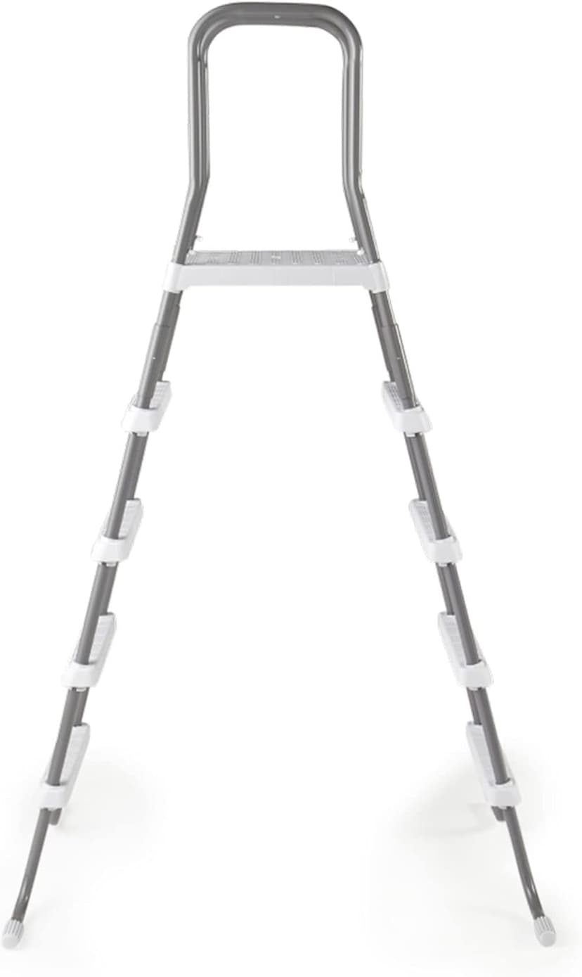 Intex 28067E Steel Frame 52" Pool Entry Step Ladder with Secure Non-Slip Steps for Above Ground Outdoor Swimming Pools, Silver