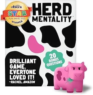Herd Mentality: Udderly Funny Family Board Game | Easy & Fun for Big Groups of 4-20 Players | Includes 20 Extra Exclusive Questions