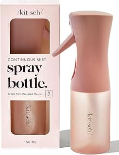 Kitsch Continuous Spray Bottle for Hair – Fine Mist Water Mister & Water Spray Bottle – Recycled Hair Spray Bottle – Spray Bottles for Cleaning, Styling, Plants & More – Terracotta, 150ml