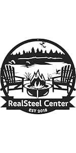 RealSteel Custom Metal Signs – Personalized Outdoor Wall Art, Wedding & Anniversary Name Plaque, Porch & Garden Decor, Campfire Monogram Yard Sign