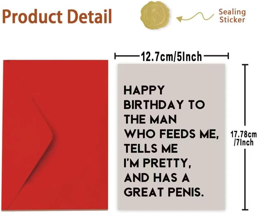 Funny Birthday Card Gift for Men Husband Boyfriend Him,Cheeky and Romantic Bday Card