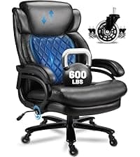 800LBS Big and Tall Office Chair for Heavy People, Heavy Duty Executive Chair with High Back, Extra Wide Seat and Adjustable Lumbar, Large Computer Desk Chair Comfortable for Home Office (Brown)