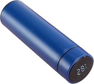 Smart Water Bottle Stainless Steel Vacuum Flask,Travel Mug with Smart LCD Touch Screen, Keep Hot Or Cold, Car Portable Travel Tea Coffee Vacuum Thermo Cup,Insulated Water Bottle (Blue)