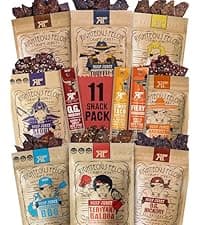 Righteous Felon Savory Beef Jerky Variety Gift Pack - Great Gifts for Men | Gluten Free, High Protein Healthy Snack | Bulk Beef, Pork, & Turkey Jerky Variety Snack Packs | The Savory 6 Pack Sampler