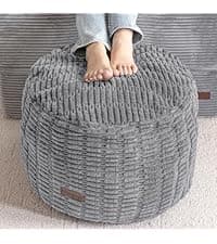 HIGOGOGO Papasan Chair Cushion with Corduroy Cover (Without Chair), 48 x 48 Inch Supportive Cushion, Overstuffed Chair Cushion,Beige