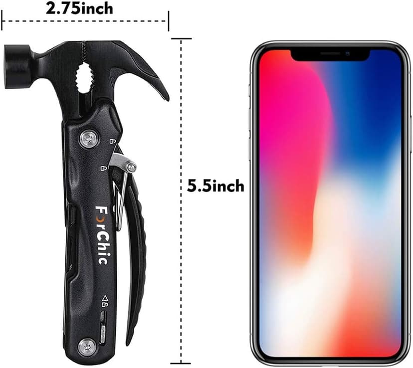 12 in 1 Hammer Multitool, Stocking Stuffers for Adults, Mens Gifts for Christmas, White Elephant Gifts for Adults, Christmas Gifts for Men, Dad, Him, Grandpa, Husband, Boyfriend