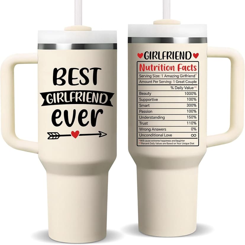 Birthday Gifts for Girlfriend - Anniversary, Christmas, Valentine Day Gift for Women, Her - Best Girlfriend Ever Tumbler SpenMeta Gifts for Girlfriend - Girlfriend Birthday Gifts - 40oz Tumbler B0H2GY21XK