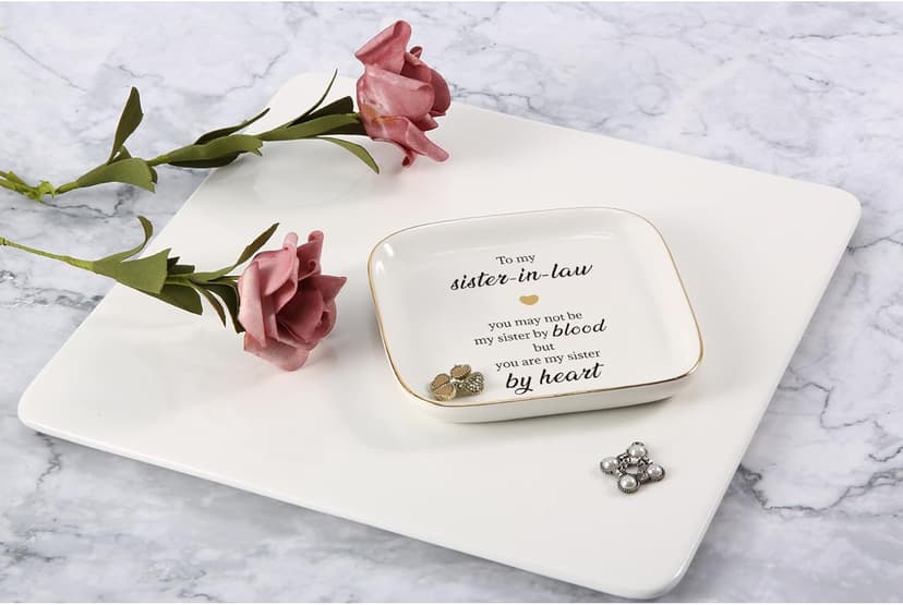 Scwhousi Ring Dish Jewelry Tray for Friend Mom Sister Maid of Honor,Birthday Mother's Day Christmas Gifts