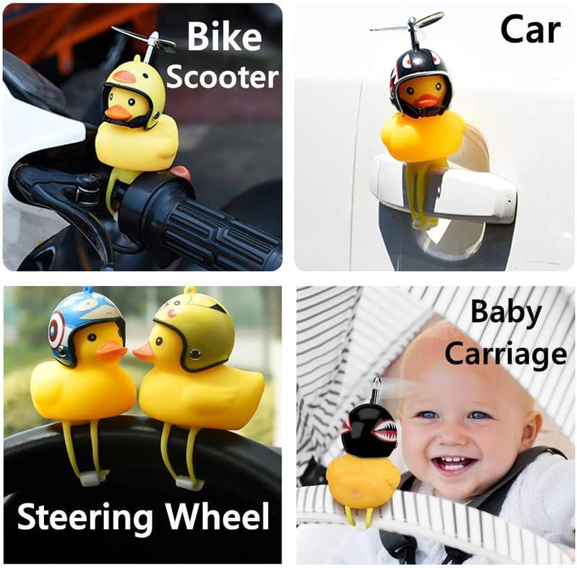 NEKRASH Duck Bike Bell, Rubber Duck Bicycle Accessories with LED Light, Cute Propeller Handlebar Bicycle Horns for Kids Toddler Children Adults Sport Outdoor B07T2HJK9K