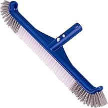 POOLAZA Pool Brush, 17.5'' Pool Brush Head for Inground Pools & Above-Ground Pools, Durable Pool Scrub Brush Fit Standard Pool Pole, Enhanced Pool Brushes for Cleaning Pool Walls with Curved Ends