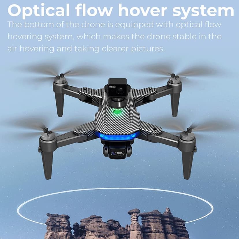 Lozenge Drones 360° Obstacle Avoidance Brushless Drones with Camera for Adults 4K GPS Smart Follow Auto Return Long Battery Life Quadcopter Big Size L900 HJ90 3 Battery Black Carbon Fiber Pattern