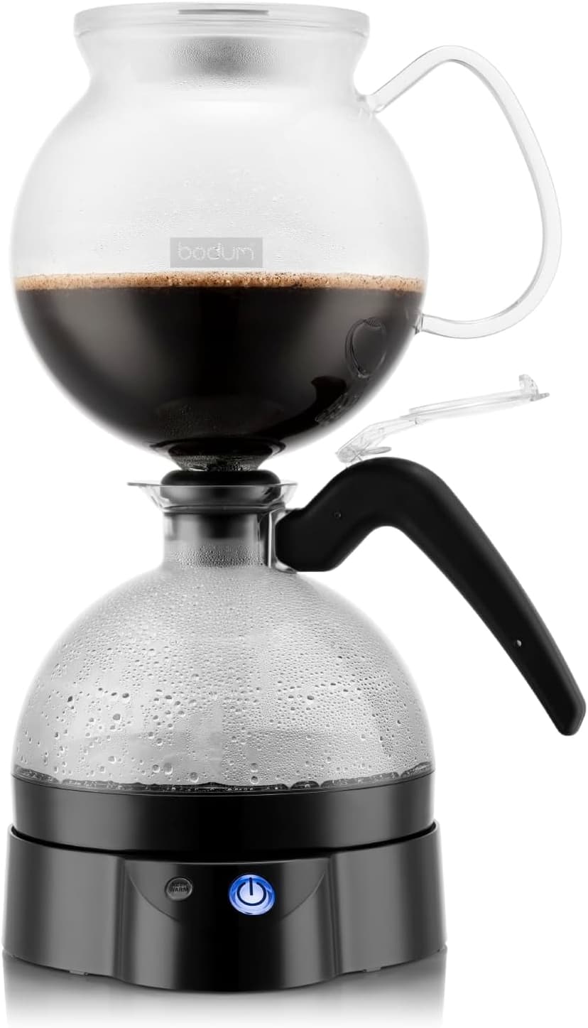 Bodum 34oz ePebo Electric Vacuum Coffee Maker, BPA-Free Tritan Plastic Jug, High-Heat Borosilicate Glass Funnel w/Temperature Control