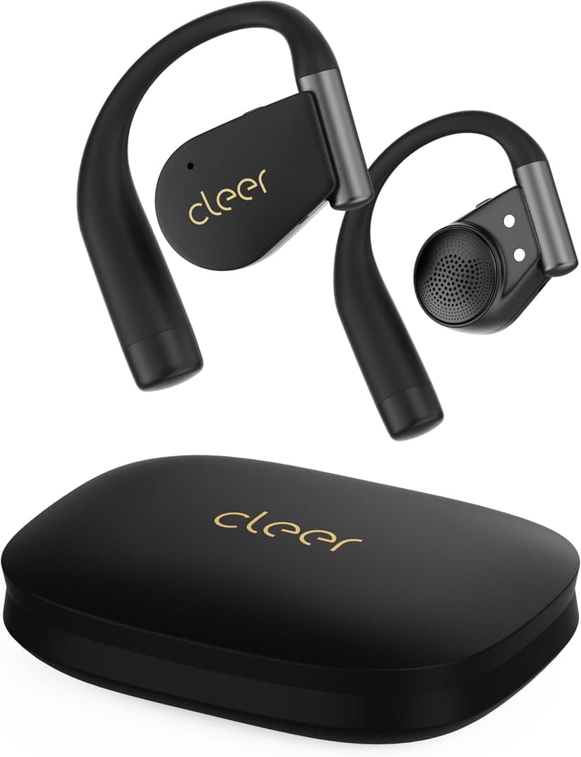 Cleer ARC 4 Plus Open Ear Earbuds,True Wireless Bluetooth Earphones with Dolby Audio and Head Tracking, Earhook Earbuds with 34H Playtime, IPX7 Waterproof Sports Headphones for Workout, EQ, Black