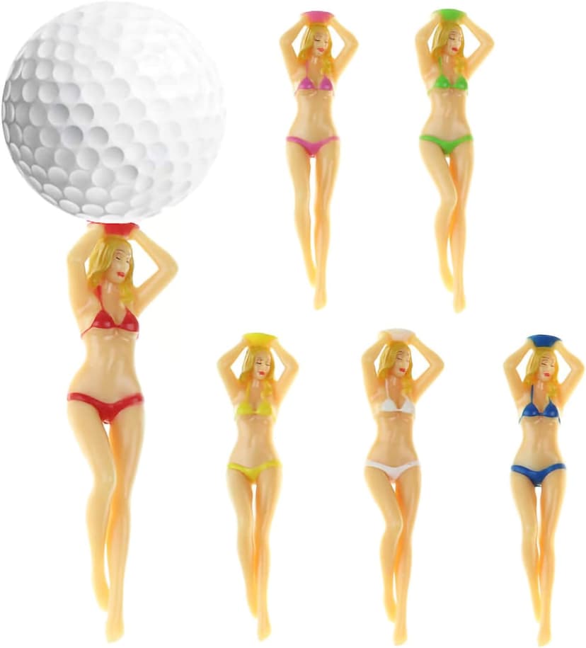 3 inch Plastic Tee, Golf Practice Novelty Tees, White Elephant Stocking Stuffer Gifts for Him, Golfer Fun Gift, 6 per Set KOFULL Golf Tees, Funny Golf Tees for Golf Gifts, Golf Accessories for Men B07RNY735R