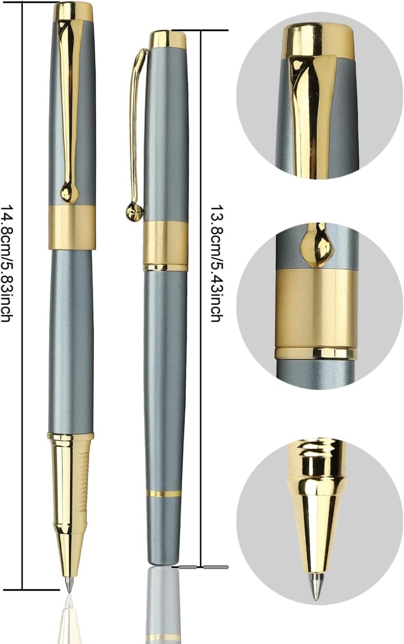 YIVONKA Ballpoint Pen Black Refill,Luxury Ballpoint Line width 0.5mm,Best Ball Pen Gift Set for Men & Women Professional Executive,Office,Nice BallPens Classy Gift Box (Blue)