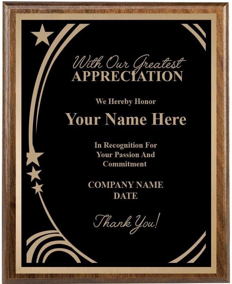 Crown Awards 8x10 Personalized Recognition Plaque Trophy Award B08XWCRK1P