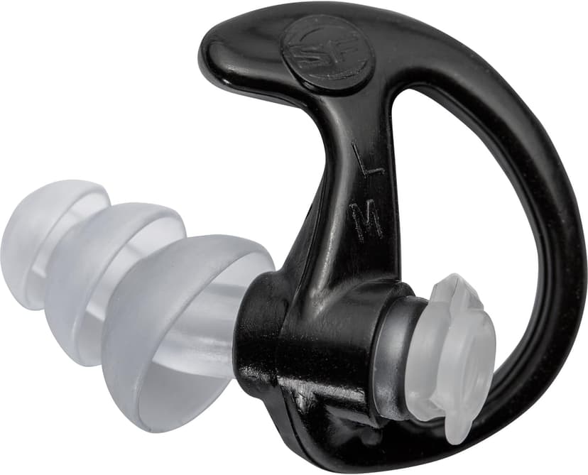 SureFire EP4 Sonic Defenders Plus filtered Earplugs, triple flanged design, reusable, Black, Medium