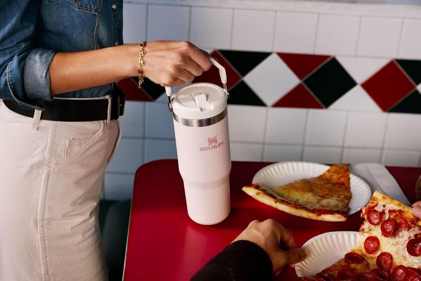 Stanley IceFlow Stainless Steel Tumbler with Straw - Vacuum Insulated Water Bottle for Home, Office or Car Reusable Cup with Straw Leak Resistant Flip Cold for 12 Hrs or Iced for 2 Days (Rose Quartz)