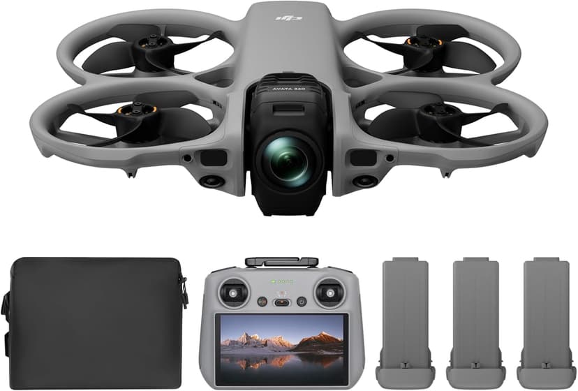 DJI Avata 360 Fly More Combo (RC 2), 360° Drone With 1-Inch 8K 360° Imaging for FPV & Aerial Filming, 360° Camera Drone With Propeller Guard. Includes RC 2 for Precise Control and Three Batteries