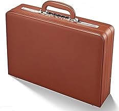 Large Business Briefcase for Men - Hard Case PU Leather Attache with Lock ,Expanding Business Briefcase Bag for Professionals