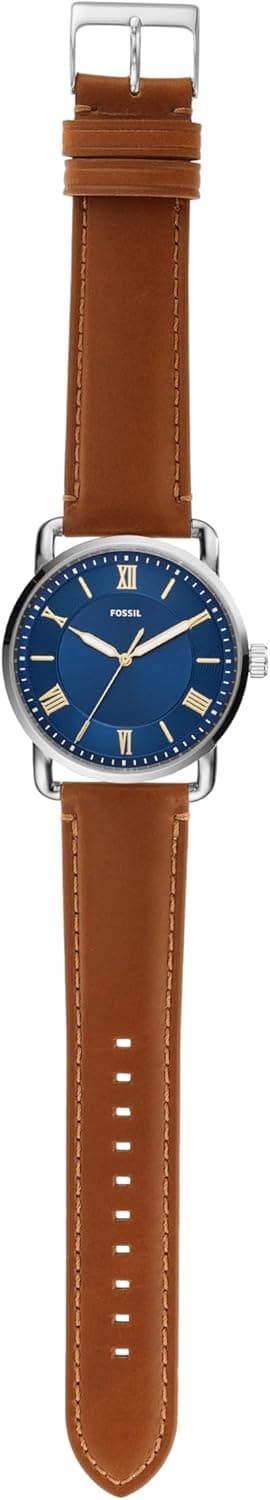 Fossil Men's Copeland Quartz Stainless Steel and Leather Three-Hand Watch