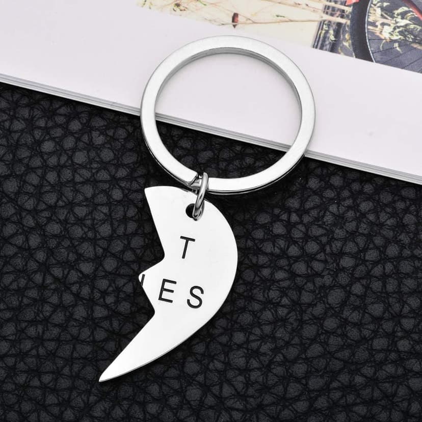 Miss Pink Best Friend Keychains Set Best Bitches BFF Besties Friendship Gifts Matching 2, 3, 4 Pieces Keychain for Women Teen Girls