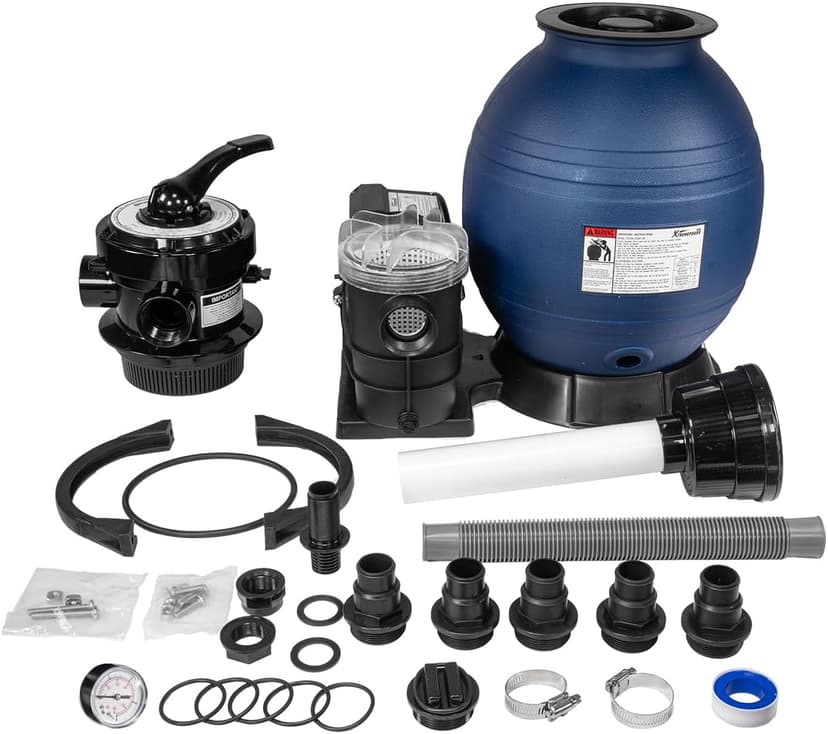 XtremepowerUS High-Flo Sand Filter Pump System 13" Filter Tank 10,000 Gal Above Ground Pool 3/4HP Pool Pump 2400GPH Flow