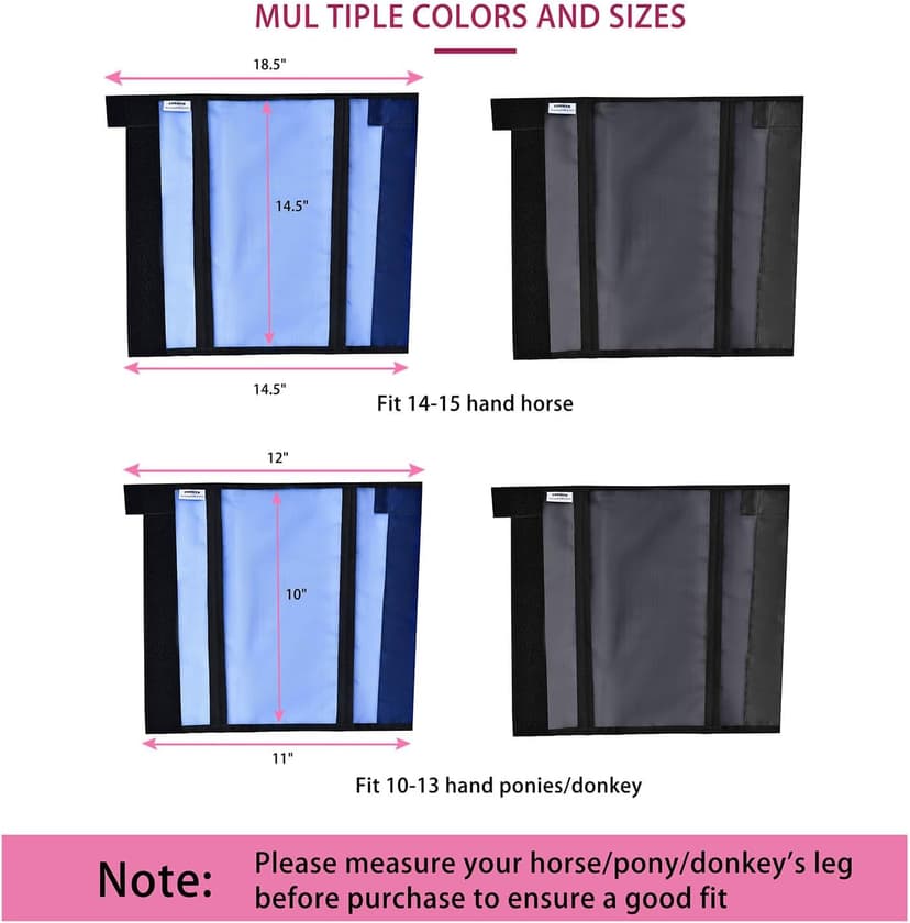 Fornyk Mesh Horse Fly Boots Set of 4, Non-Slip Horse Leggings, Loose Fitting Fly Boots for Horses, Breathable Adjustable Leg Wraps, Reduce Stomping & Stay Up, Not Sag, No Rub