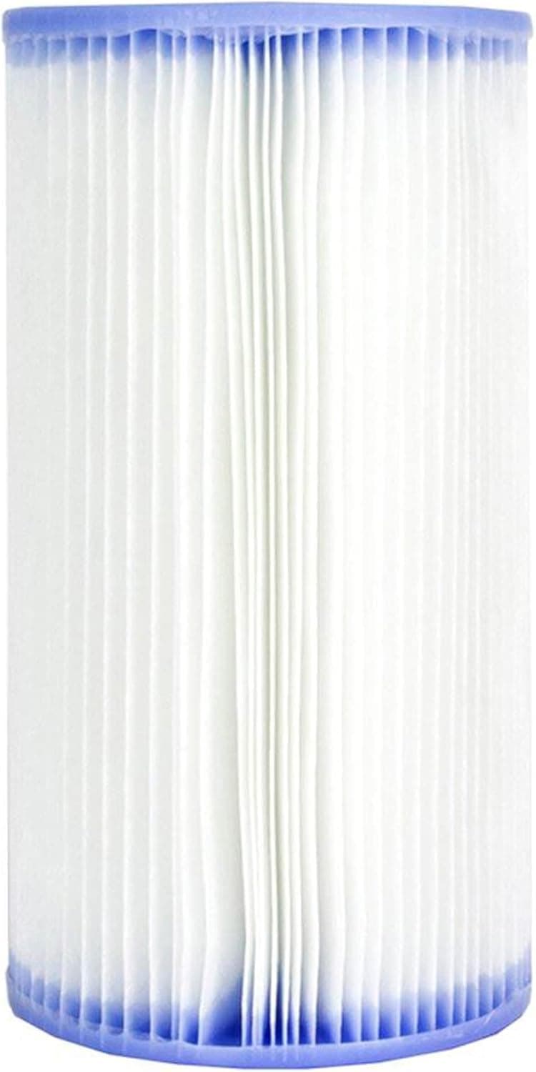 Intex 1000 GPH Easy Set Pool Filter Pump System with GFCI for Above Ground Swimming Pools with Type A & C Filter Cartridge Replacements, (6 Pack)