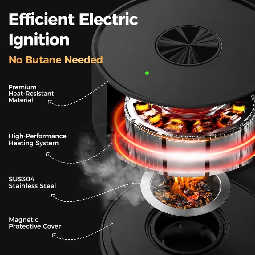 Electric Whiskey Smoker Kit Built-in Lighter, No Butane Needed, Rechargeable Cocktail Smoker Kit with 6 Wood Chips, Old Fashioned Drink Smoker Kit, Bourbon Whiskey Gifts for Men,Dad,Husband