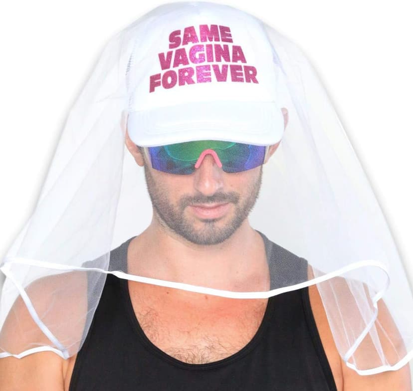 Sterling James Co. Bachelor Party Hat and Veil - Bachelor Party Ideas, Supplies, Gifts, Jokes and Favors (1 Pack - With Veil)
