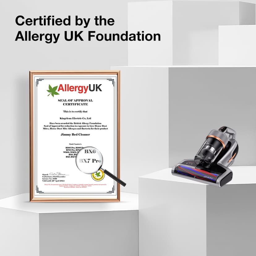 Jimmy BX7 Pro Max Graphene Mattress Vacuum Cleaner with Dust Sensor, Bed Vacuum with UV Light, 550W Powerful 16Kpa Suction Handheld Vacuums Couch Cleaner (Corded)