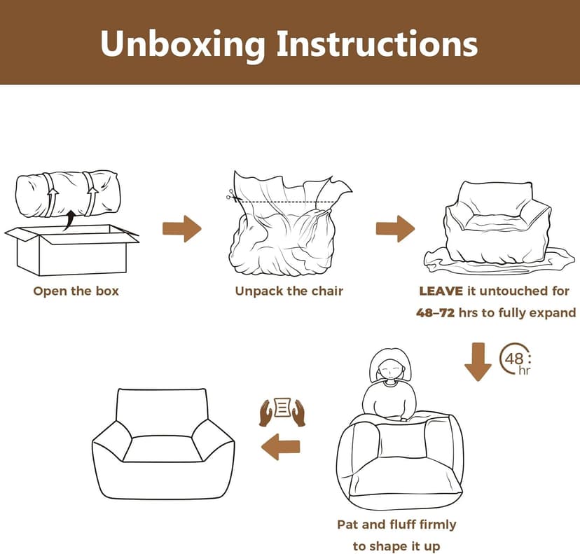 Achicsofar Giant Bean Bag Chairs for Adults Teens, Large Bean Bag Sofa Chairs with Filling Comfy Fuzzy BeanBag Chair with Armrests for Bedroom Living Room Reading