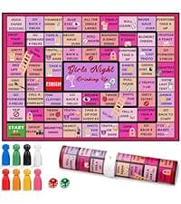 Drinking Board Games for Adults Girls Night,Waterproof Leather Mat Drinking Games,Party Interactive Drinking Game Playmat, Bachelorette Party,Family Play or Any Occasion,Age 21+,2-8 Players