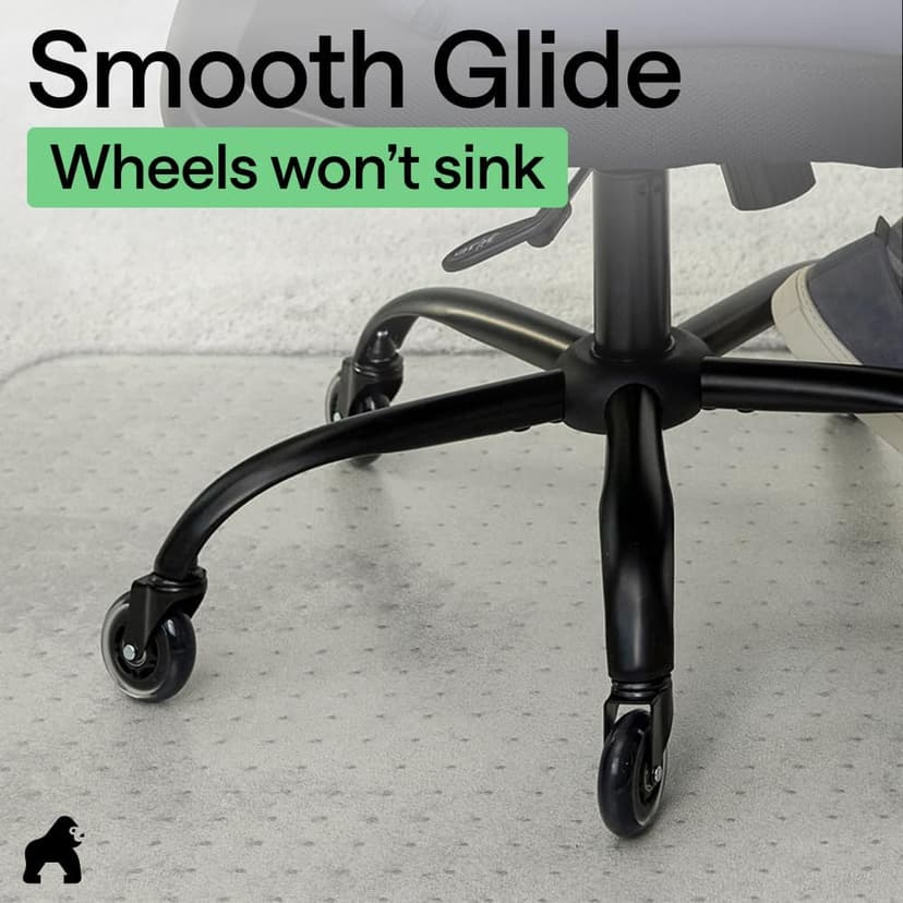 GORILLA GRIP Slip Resistant Clear Office Chair Mat for Carpet Floors, 36x48 Smooth Rolling Glide Under Desk, Heavy Duty Plastic Computer Mats and Carpeted Floor Protector, Work and Gaming Chairs