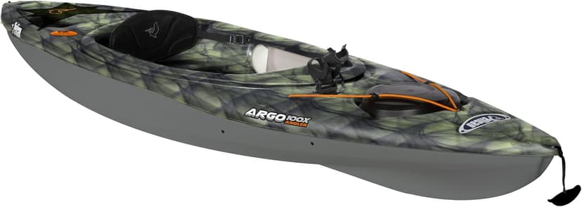 Pelican Argo 100X - Angler Sit in Fishing Kayak - Vapor Black Lime - Lightweight Stable - Ergoform™ Padded seat - 10 ft