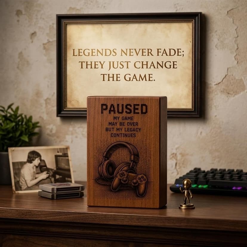 Gaming Memorial Urn Box for Human Ashes,Cremation Urn with Laser Engraved Headphones & Game Controller Design, Wooden Keepsake Funeral Urn for Adult Ashes, Memorial Gift B0HD81S9SR