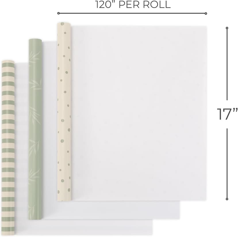 Quality 17 X 120 in Rolls for Wedding, Birthday, Baby Shower and Christmas - Add a Touch of Magic to Every Gift You Wrap ZICOTO Beautiful Gift Wrapping Paper Rolls for All Occasions - Set of 3 B0DBLFHLMJ