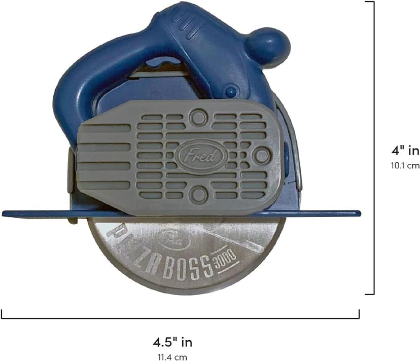 Genuine Fred PIZZA BOSS 3000, Circular Saw Stainless Steel Pizza Wheel, Great Gift for Guys and Pizza Lovers, Easy to Clean with Removable Shield - White Elephant Gift - Fun Kitchen Gadget