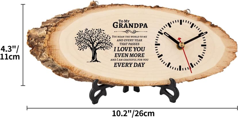 Grandpa Birthday Gifts from Grandkids, Christmas Fathers Day Birthday Gift for Grandfather, DIY Engraved Clock for Home Decor BeauGift Grandpa Gifts, Wooden Clock Birthday Gifts for Grandpa Grandfather B0F8Q4Z8QC