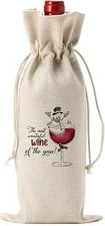 Funny Christmas Wine Bags - Holiday Gifts for Women & Men - Wine Lover & Christmas Party Decorations