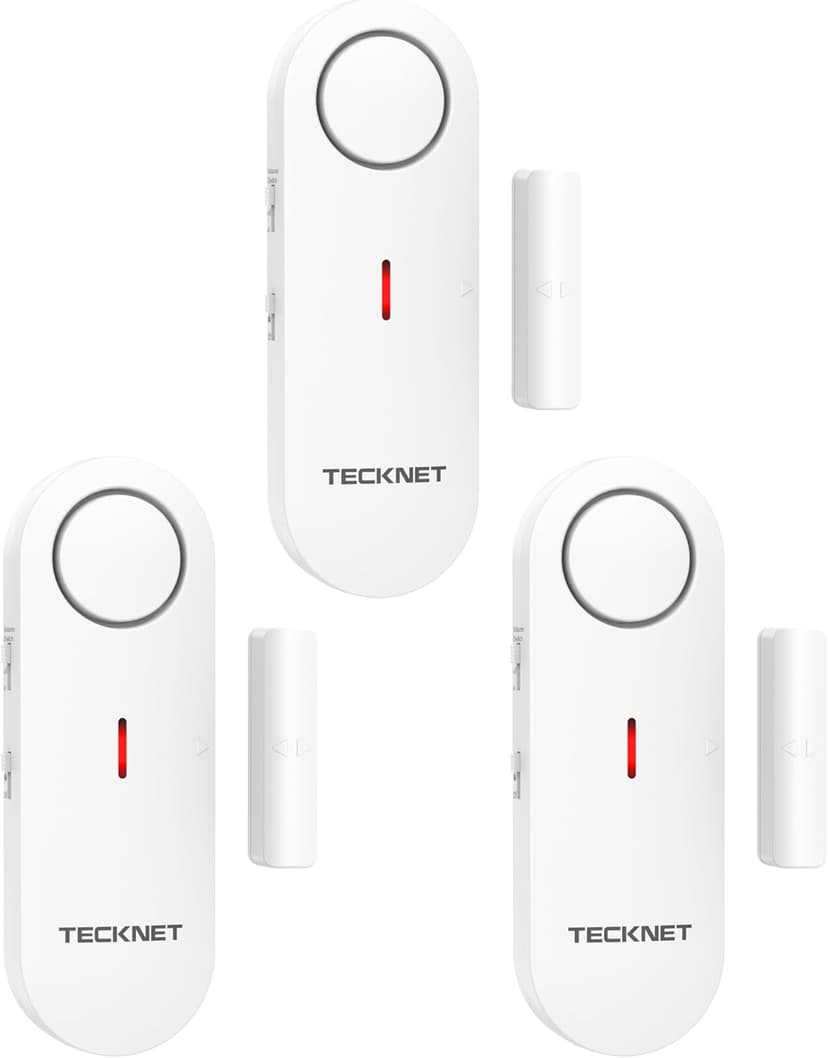 TECKNET Door Alarms for Kids Safety, Window Alarm Pool Alarms Door Alarm for Home Security, 2-in-1 Alarm & Chime, 3-Level Volume Control, Wireless Alarm for House Hotel Cars Sheds Caravans (3 Pack)
